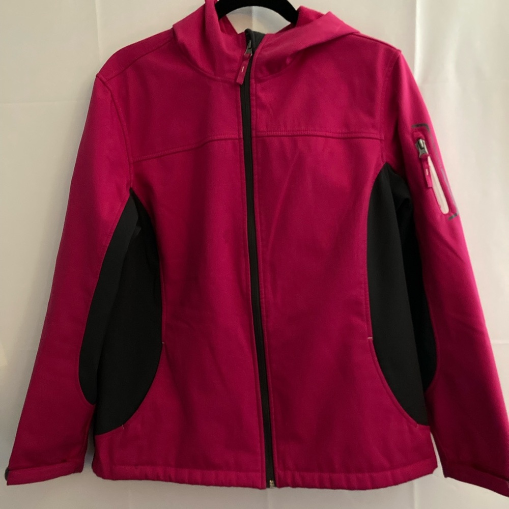 Women’s Free Tech Active Zipper Hooded Jacket Pink/Grey Size Large